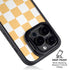 Yellow and White Checkerboard iPhone 15 Pro Kickstand Case